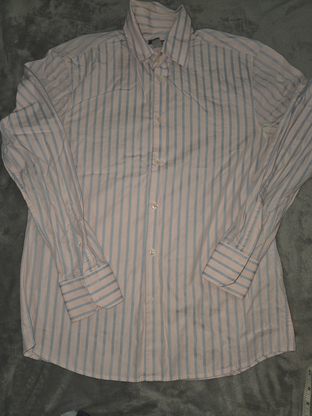 H&M Pink and Light Blue Striped Dress Shirt
